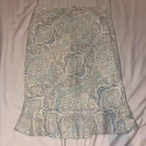 Express Green Paisley Midi Skirt